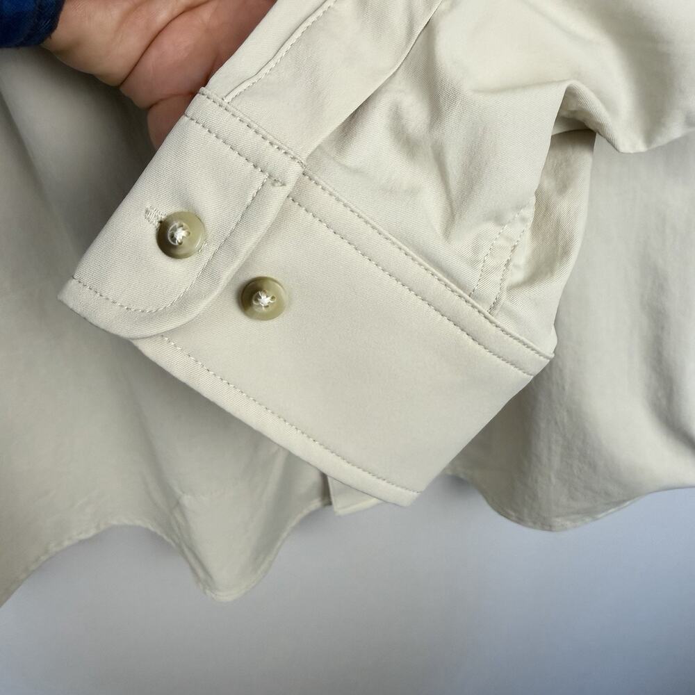 Poncho Slim Fit Shirt Men XL Hey Buddy Tan Magnetic Pocket UPF50+ Fishing Vented - Picture 12 of 13